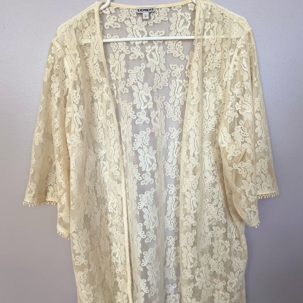 Like new cream colored express cardigan